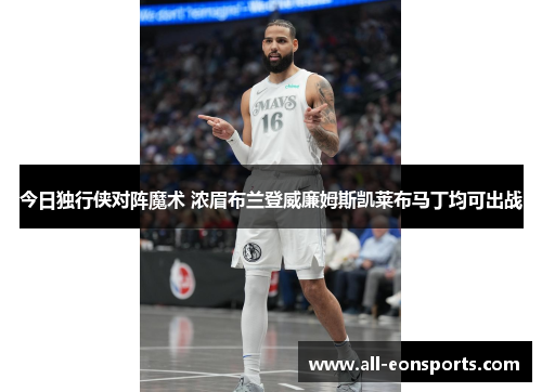 今日独行侠对阵魔术 浓眉布兰登威廉姆斯凯莱布马丁均可出战