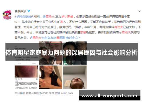 体育明星家庭暴力问题的深层原因与社会影响分析 体育明星家庭暴力问题的深层原因与社会影响分析